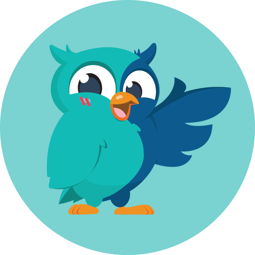 owly character with wing extended