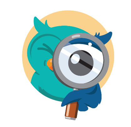 owly searching with magnifying glass
