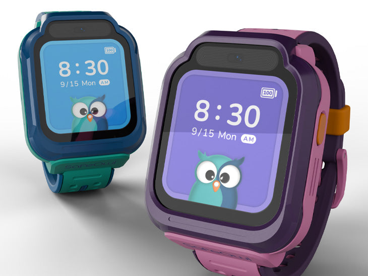 Blu and Pink OWLY 1 kids smartwatces