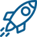 blue rocket icon
